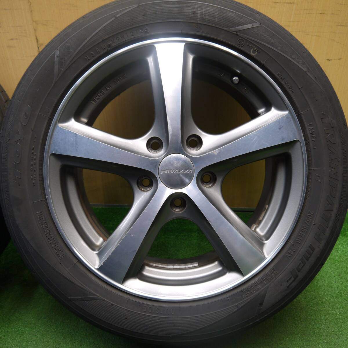 バリ溝!9分★05/55R16 トーヨー トランパス MPF RIVAZZA ENKEI リヴァッツァ エンケイ 16インチ PCD114.3/5H★5032512Hノ