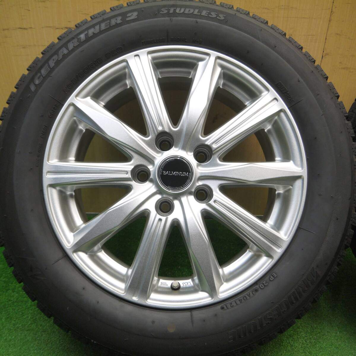キレイ!21年★スタッドレス 205/60R16 ブリヂストン アイスパートナー2 BALMINUM バルミナ 16インチ PCD114.3/5H★5010810Hス