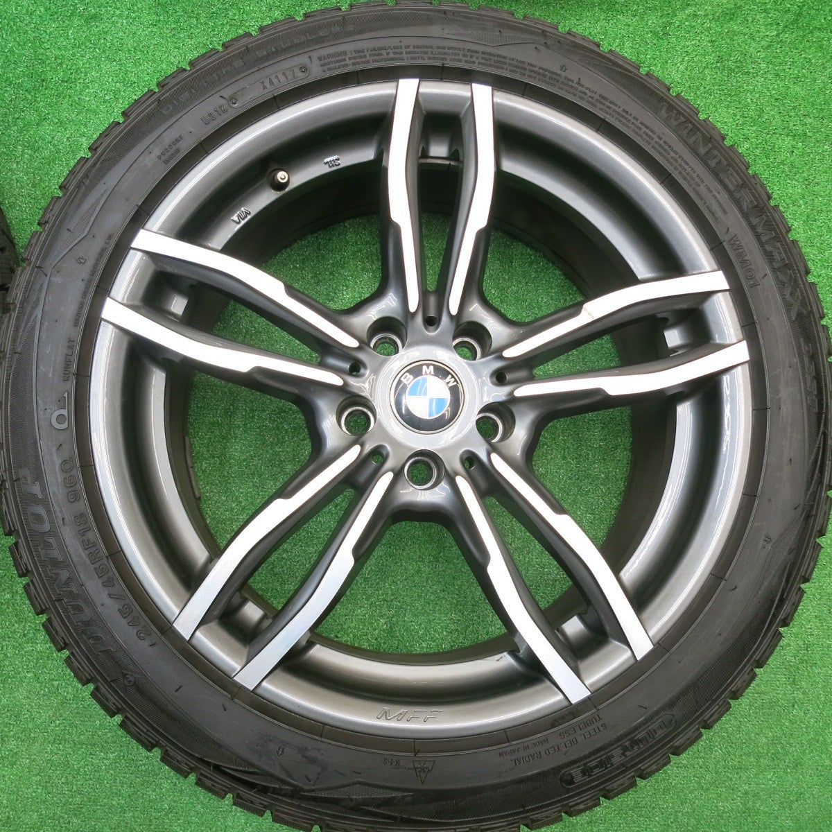超バリ溝!9.5分以上★BMW 等 MAK LUFT FF 245/45R18 スタッドレス ダンロップ ウインターマックス WM01 DSST ランフラット 18インチ PCD112/5H★5101804HAス