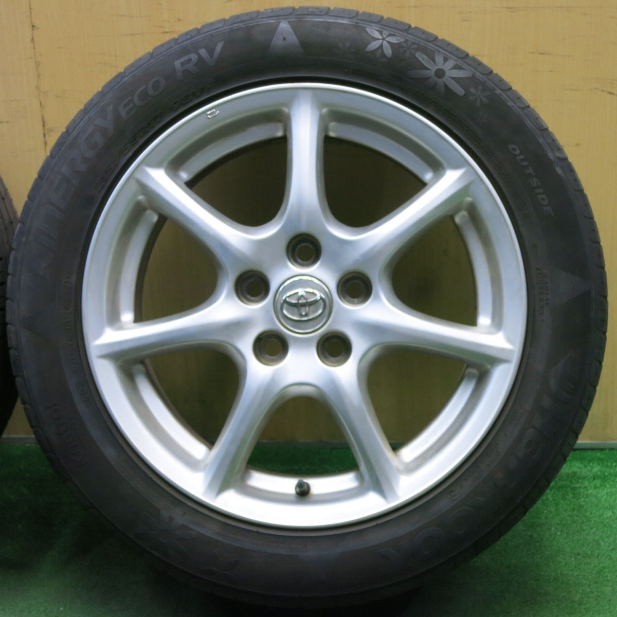 バリ溝!9分★トヨタ 50系 エスティマ 純正 215/55R17 ハンコック キナジー エコ RV 17インチ PCD114.3/5H★5050411NJノ