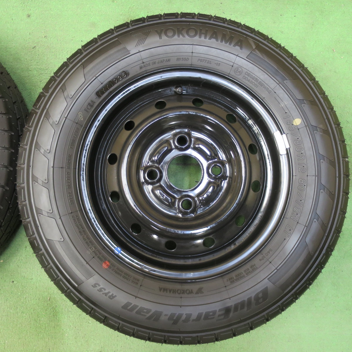 新車外し!25年★スズキ エブリイ バン 純正 スチール 145/80R12 80/78N ヨコハマ BluEarth-Van RY55 RY55D 12インチ PCD100/4H★5071101イノ