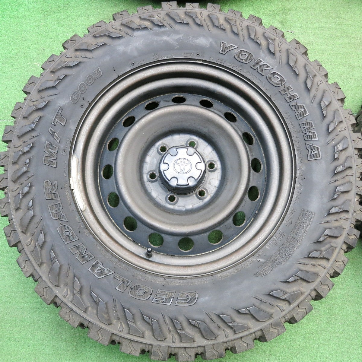 バリ溝!9分★トヨタ FJクルーザー 純正 スチール 265/70R17 121/118Q 10PR ヨコハマ ジオランダー M/T G003 17インチ PCD139.7/6H★5053110HAノ