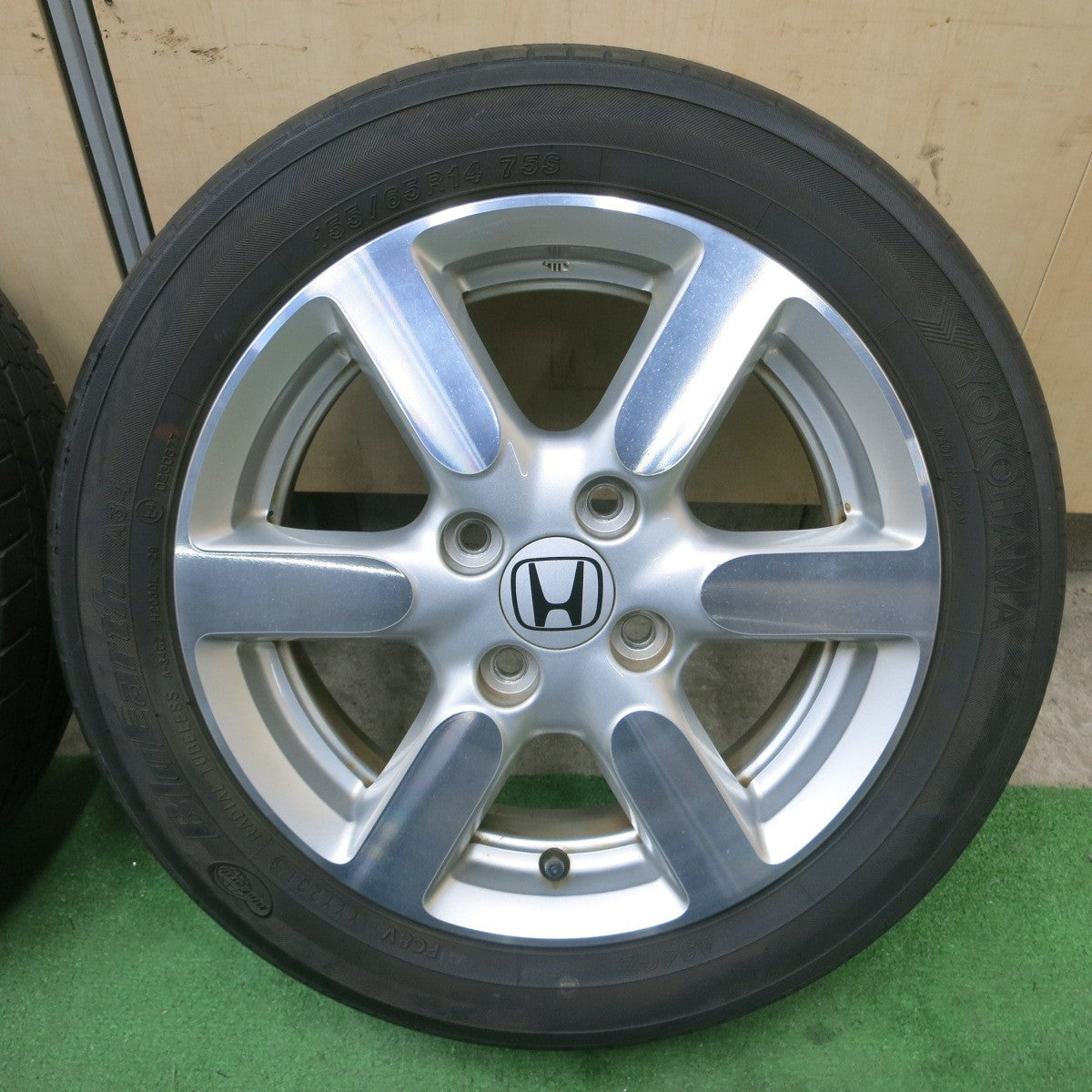 4本価格★ホンダ N-ONE 純正 155/65R14 ヨコハマ ブルーアース A34 14インチ Nワン PCD100/4H★5042301ナノ