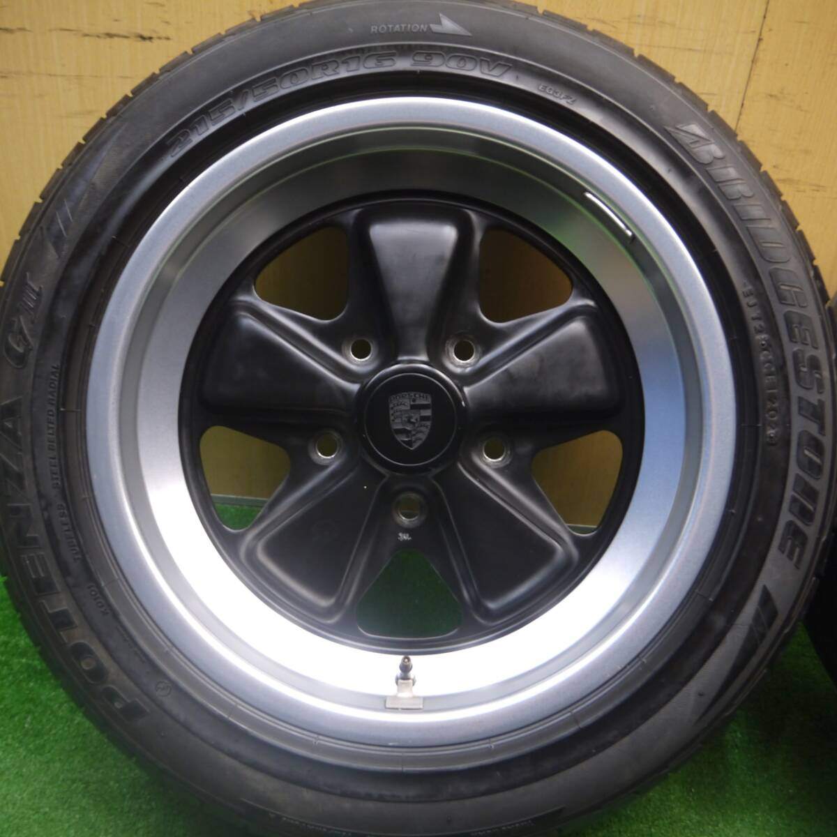 ★ポルシェ 911 純正 FUCHS アロイ 215/50R16 ブリヂストン ポテンザ G3 フックス 16インチ PCD130/5H★4121804Hノ