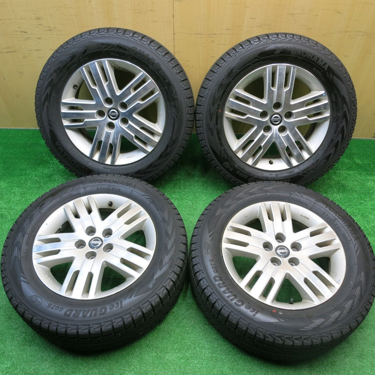 バリ溝!23年!9.5分★日産 プレサージュ AUTECH 純正 225/65R17 スタッドレス ヨコハマ アイスガード G075 オーテック 17インチ PCD114.3/5H★5101803HAス