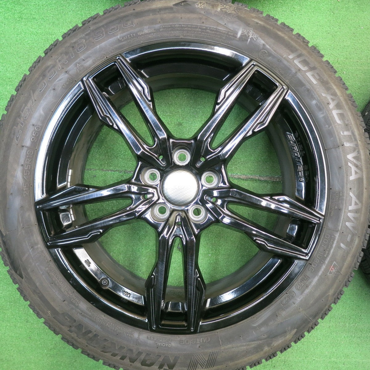 バリ溝!22年!9.5分以上★ボルボ 等 EUROTECH GAYA ELISI 215/55R18 スタッドレス ナンカン アイスアクティバ AW-1 ユーロテック ガヤ エリージ PCD108/5H★5052006TNス