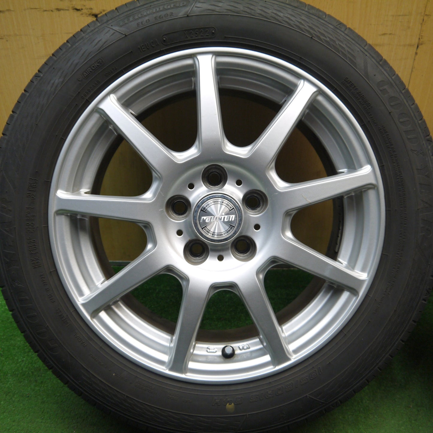 バリ溝!23年!9分★シエンタ 等 185/60R15 グッドイヤー EfficientGrip ECO EG02 ravrion ラブリオン 15インチ PCD100/5H★5091006Hノ