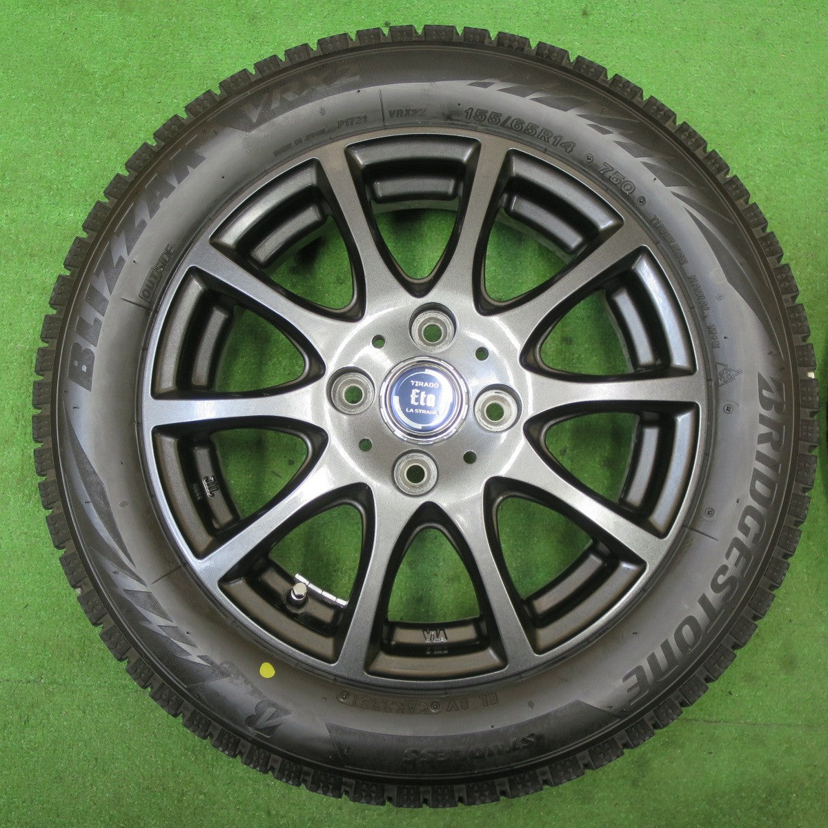 バリ溝!21年!キレイ!9分★スタッドレス 155/65R14 ブリヂストン ブリザック VRX2 Eta TIRADO LA STRADA 14インチ PCD100/4H★5062006TTス