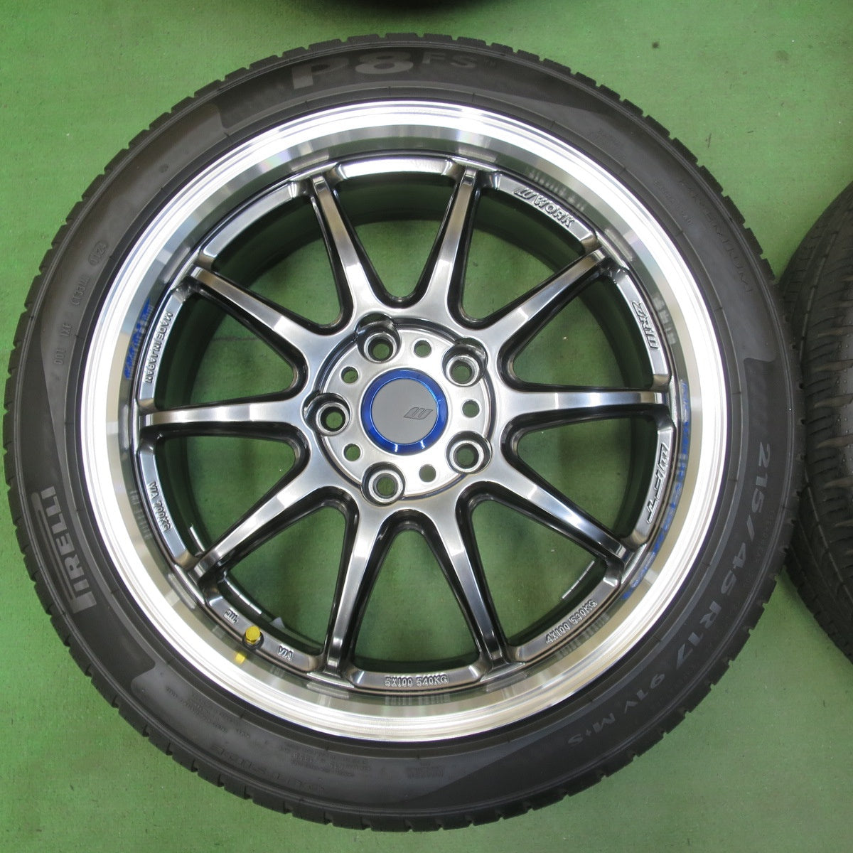 バリ溝!24年!キレイ!9.5分★WORK EMOTION ZR10 WFT EMTZR10 215/45R17 ピレリ P8 FS ワーク エモーション 17インチ PCD114.3/5H★5060508イノ