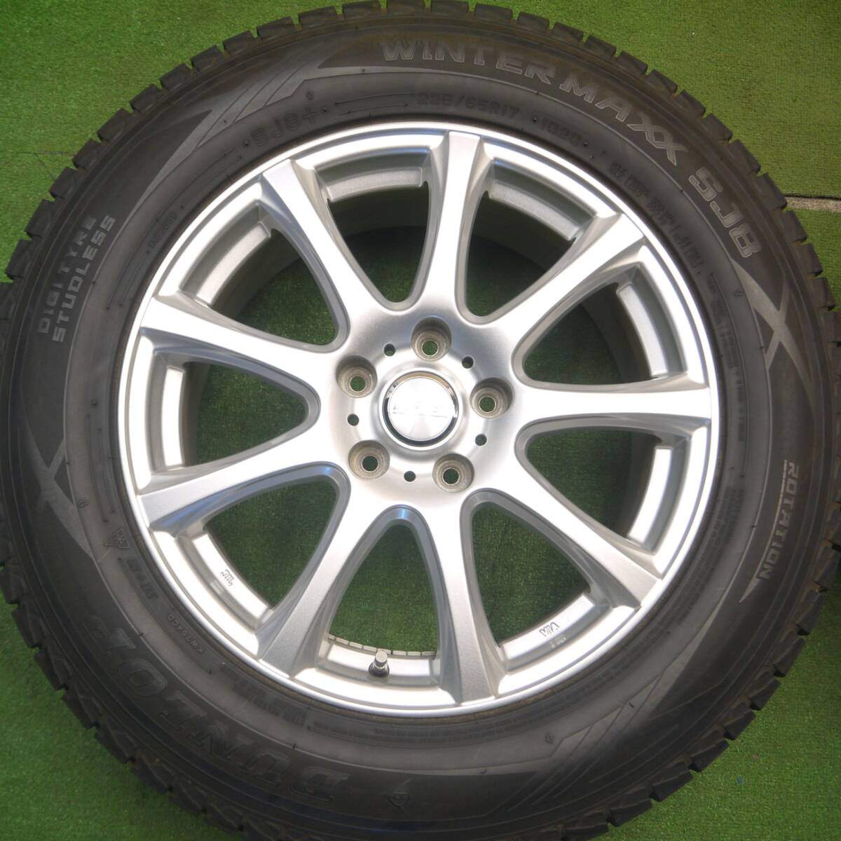 超バリ溝!21年!9.5分以上★スタッドレス 225/65R17 ダンロップ ウインターマックス SJ8 DUFACT デュファクト 17インチ PCD114.3/5H★5020711Hス