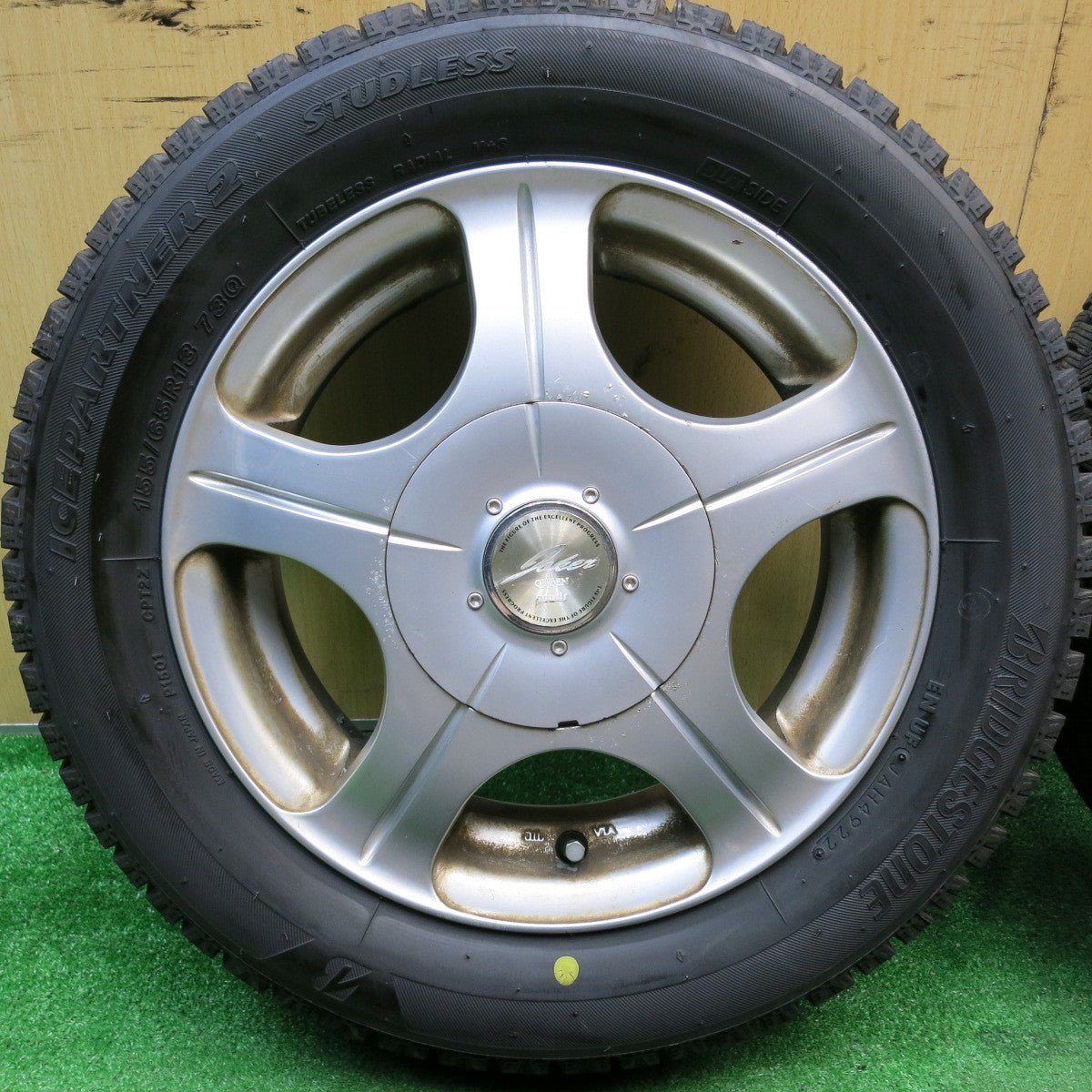 バリ溝!22年!ほぼ10分★スタッドレス 155/65R13 ブリヂストン アイスパートナー2 JOKER QUEEN ジョーカー クイーン 13インチ PCD100 110 114.3/4H マルチ★5052502HAス