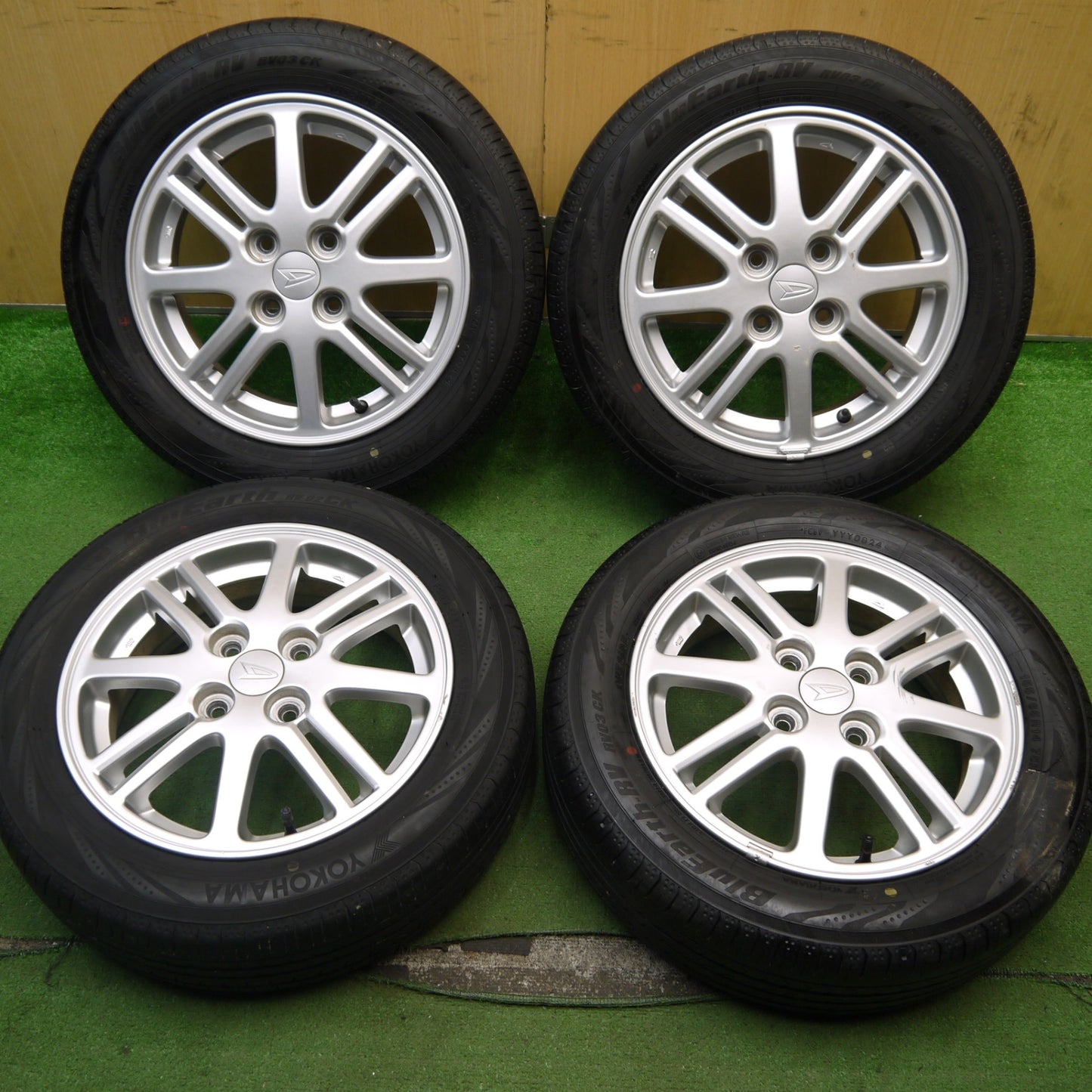 バリ溝!24年!9分★ダイハツ タント ムーヴ 等 純正 155/65R14 ヨコハマ BluEarth-RV RV03 CK 14インチ PCD100/4H★5061610Hノ