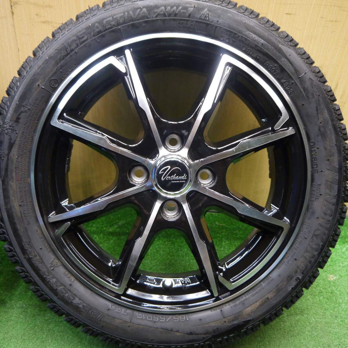 タイヤほぼ未使用!23年!キレイ★スタッドレス 165/55R15 ナンカン アイスアクティバ AW-1 Verthandi ヴェルザンディ ヴェルサンディ 15インチ 軽サイズ PCD100/4H★5031804Hス