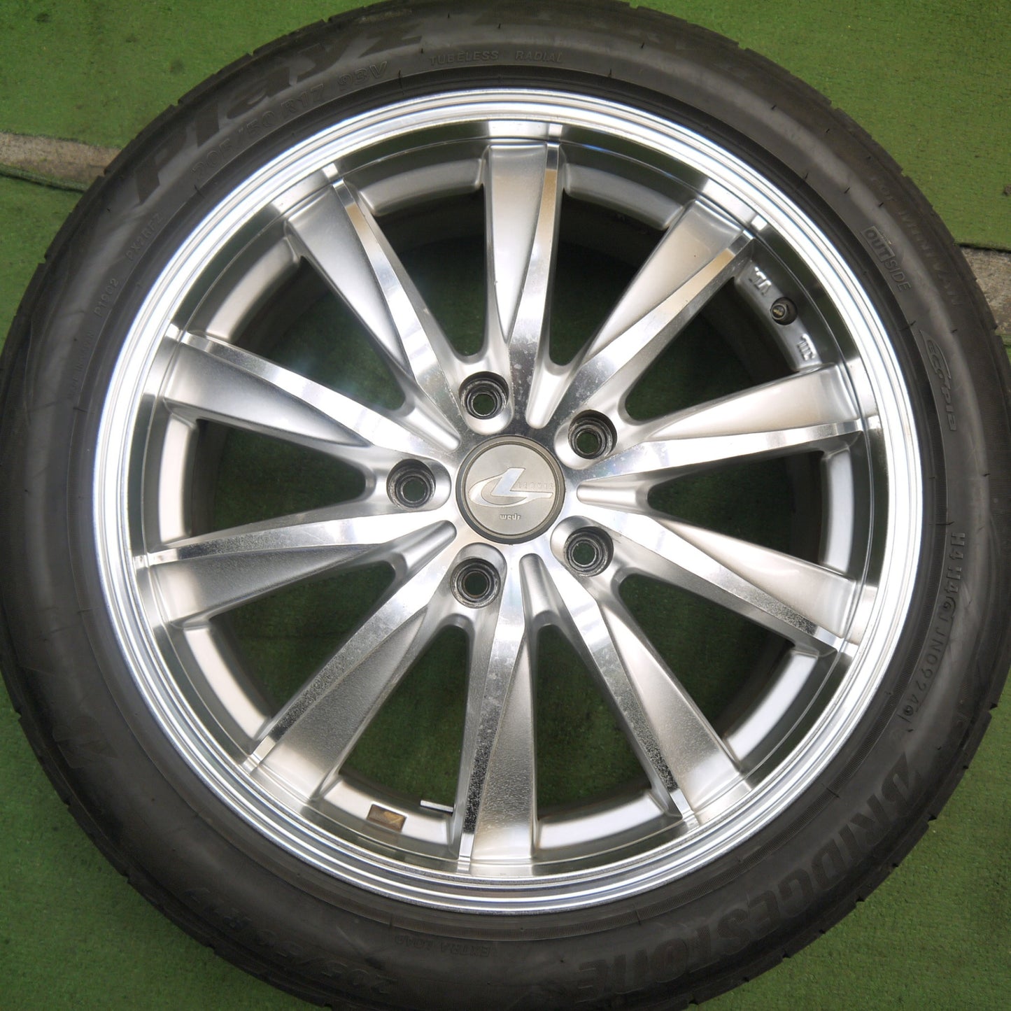 バリ溝!24年!9分★LEONIS CX 205/50R17 ブリヂストン プレイズ PX-RV2 17インチ レオニス PCD114.3/5H★5070902Hノ