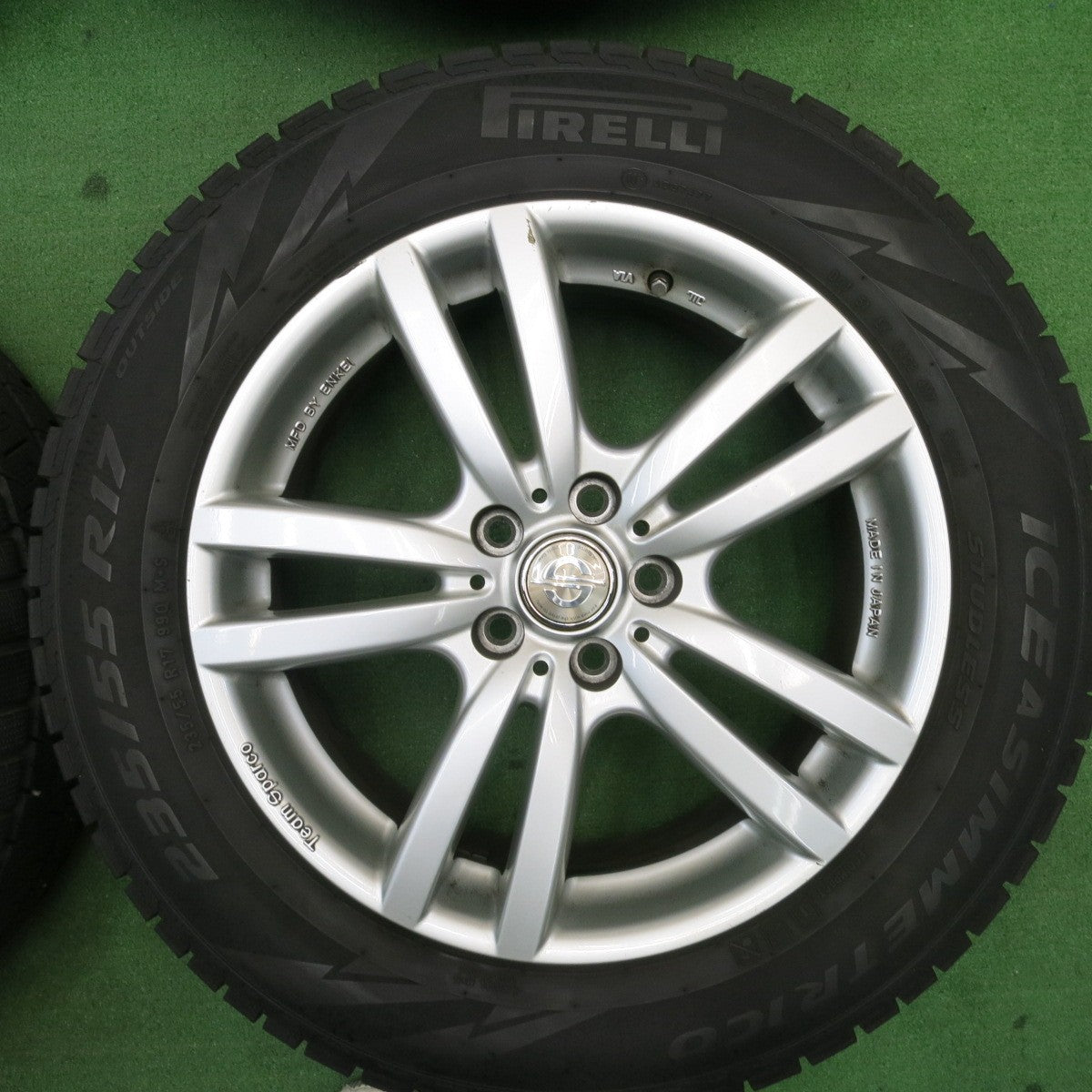 バリ溝!9分★フォレスター 等 235/55R17 スタッドレス ピレリ アイスアシンメトリコ Team Sparco チームスパルコ PCD100/5H★5051705TNス