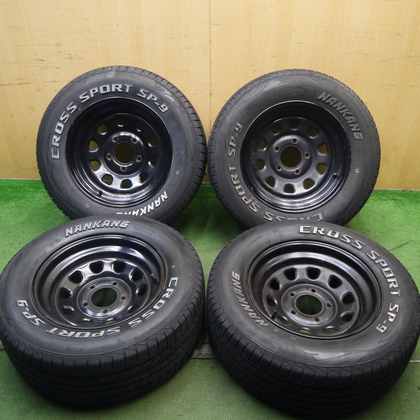 バリ溝!9分★シボレー 等 DAYTONA デイトナ 235/60R15 ナンカン CROSS SPORT SP-9 ホワイトレター 15インチ PCD127/5H★5090202Hノ