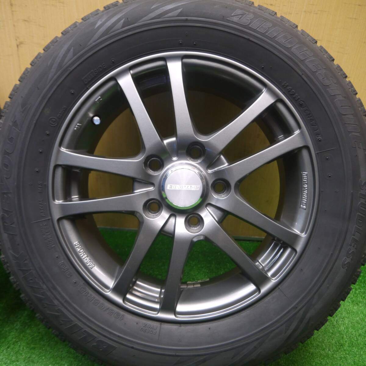 キレイ★EUROMAGIC SPORT-S02 195/65R15 スタッドレス ブリヂストン REVO GZ ユーロマジック PCD114.3/5H★4091003Hス