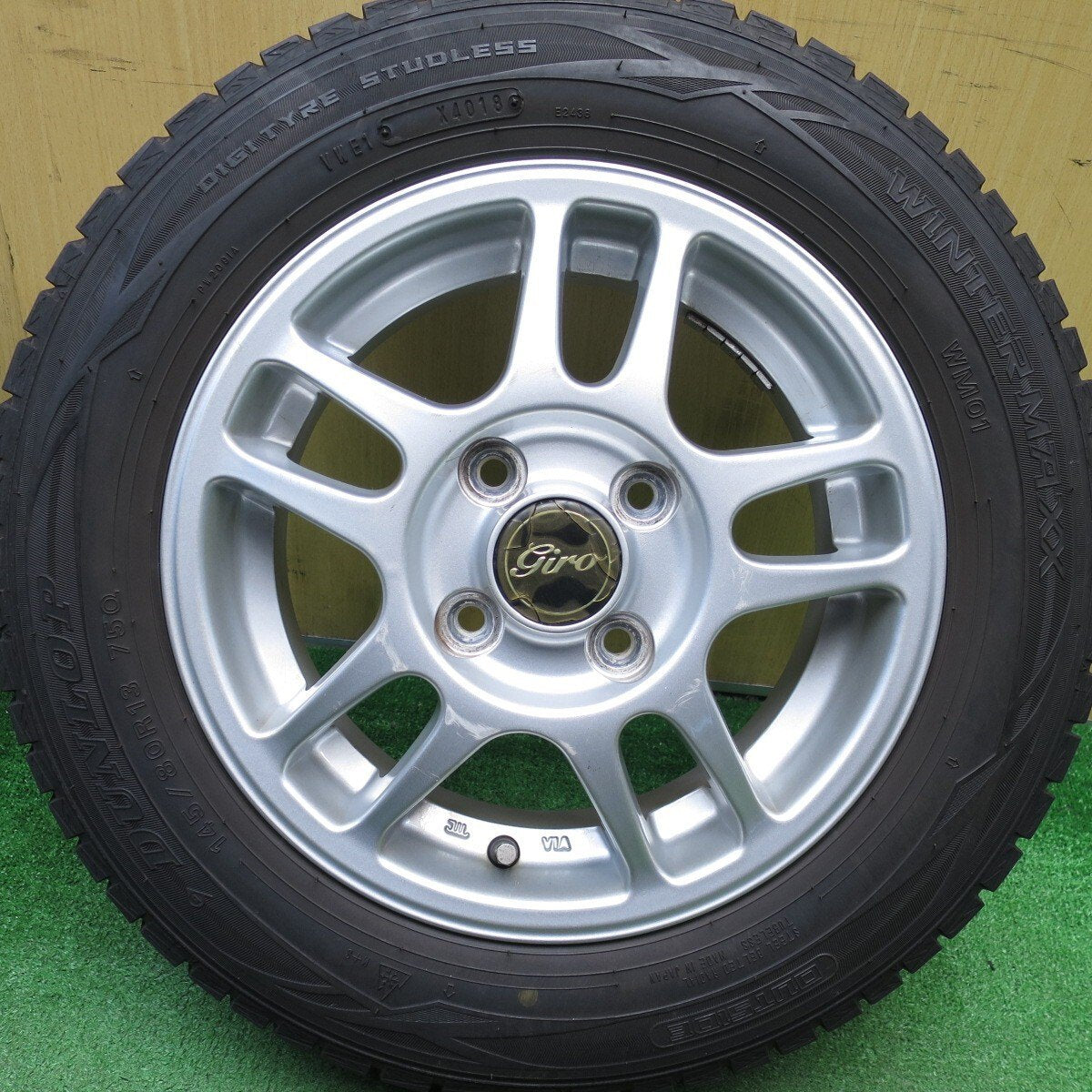 4本価格★スタッドレス 145/80R13 ダンロップ ウインターマックス WM01 giro 13インチ PCD100/4H★5031002Hス