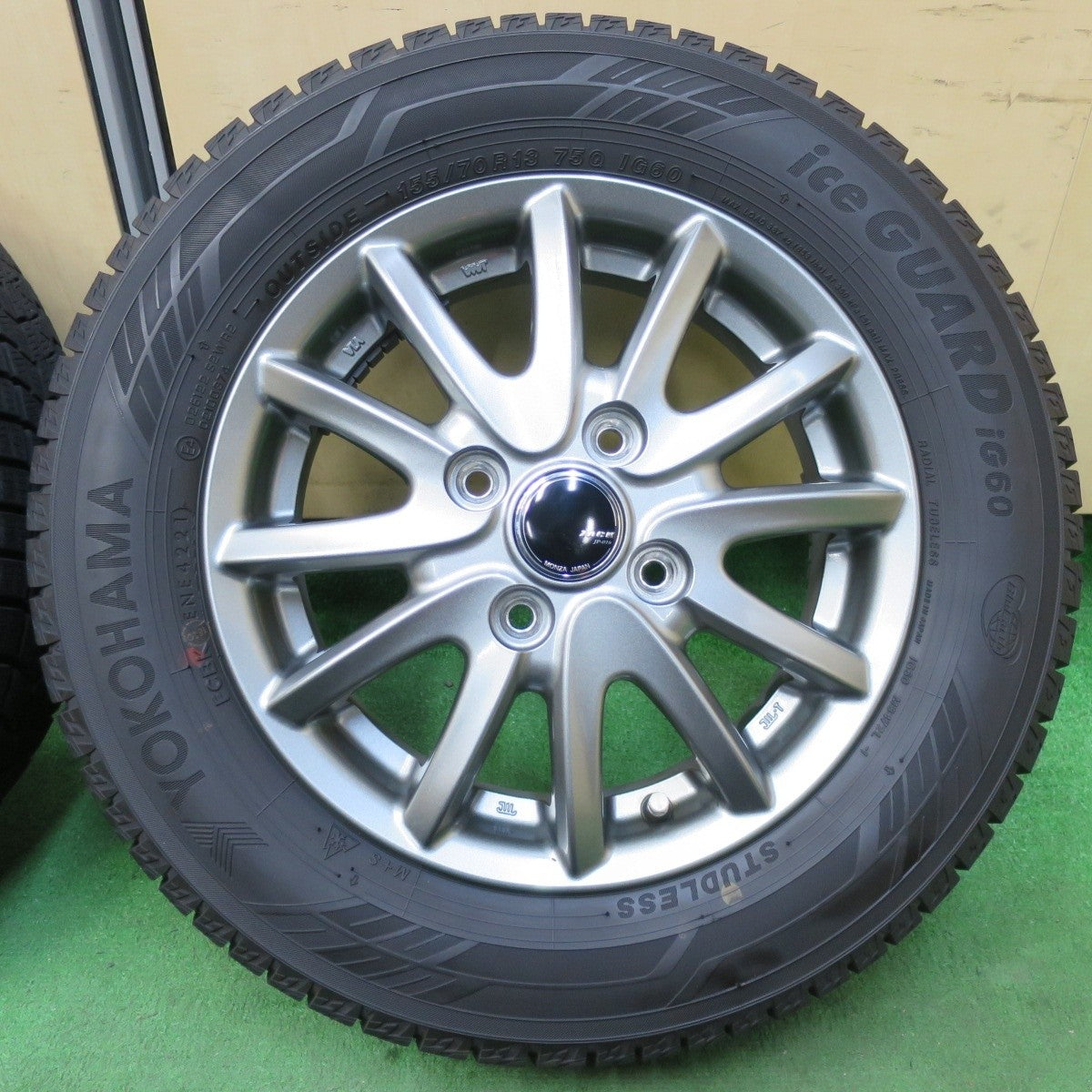 キレイ 21年★スタッドレス 155/70R13 ヨコハマ アイスガード iG60 ZACK JP-016 MONZA ザック 13インチ PCD100/4H★5010414イス