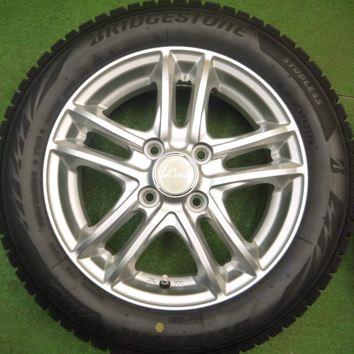 バリ溝!22年!キレイ!9.5分以上★スタッドレス 155/65R14 ブリヂストン ブリザック VRX2 Linz 14インチ PCD100/4H★4122307Hス