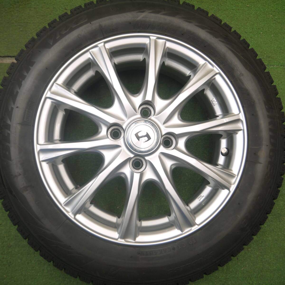 バリ溝!キレイ!9分★スタッドレス 165/65R14 ブリヂストン ブリザック VRX2 weds ウェッズ 14インチ PCD100/4H★5021705Hス