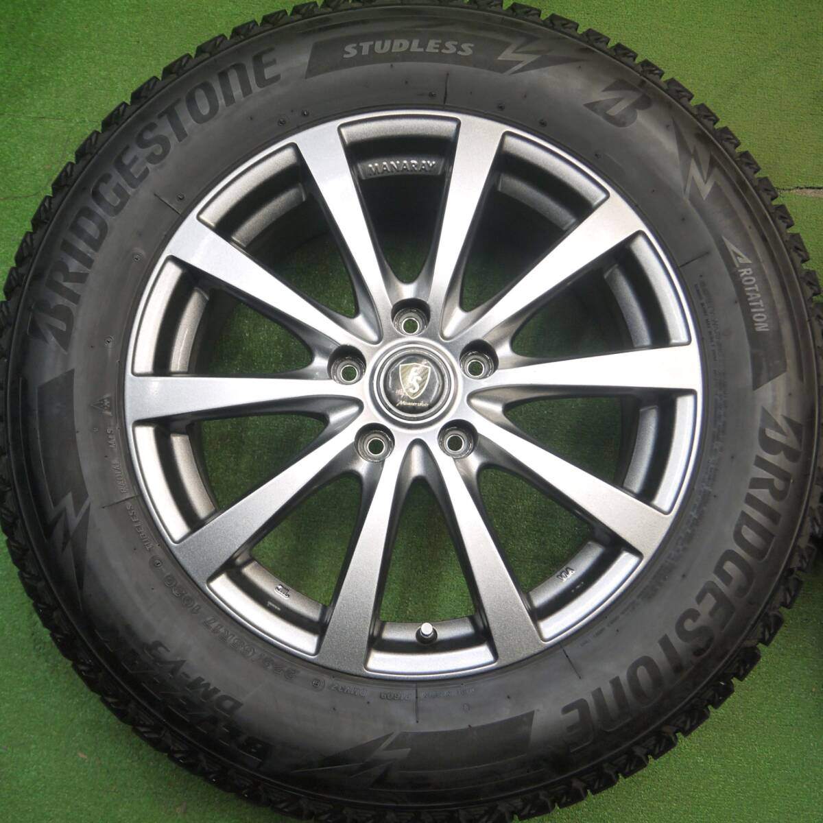 バリ溝!21年!キレイ!9.5分★スタッドレス 225/65R17 ブリヂストン ブリザック DM-V3 MANARAY SPORT マナレイスポーツ 17インチ PCD114.3/5H★5030306Hス