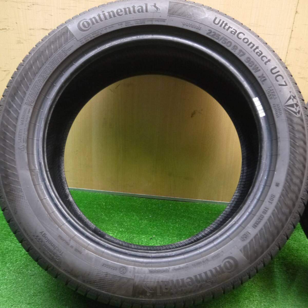 バリ溝 24年 9.5分以上★225/50R17 コンチネンタル ウルトラコンタクト UC7 17インチ ベンツ アウディ BMW等★4121305Hノタ