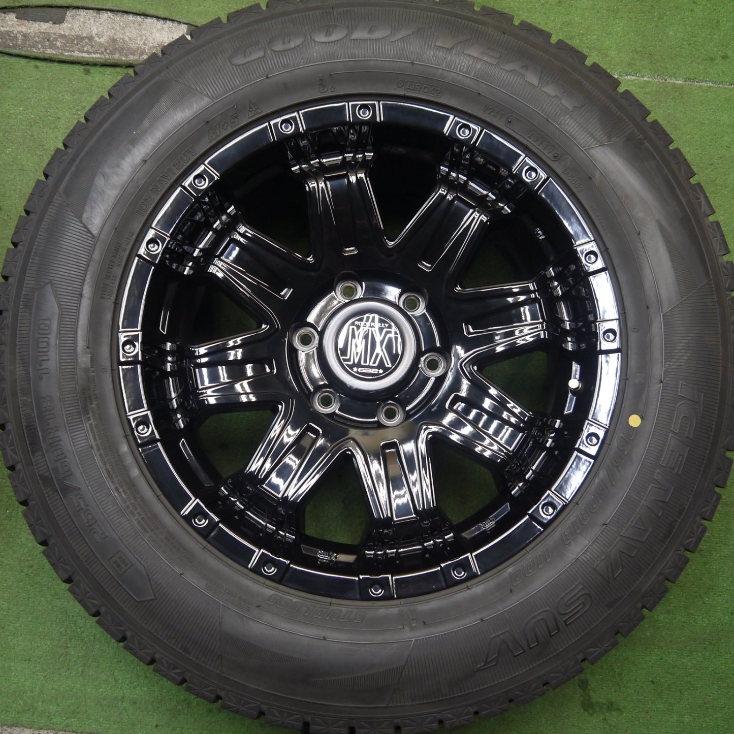 バリ溝!キレイ!9.5分★ロクサーニ ROCK KELLY MX-2 632 265/60R18 スタッドレス グッドイヤー アイスナビ SUV 18インチ ロックケリー PCD139.7/6H★5082202Hス