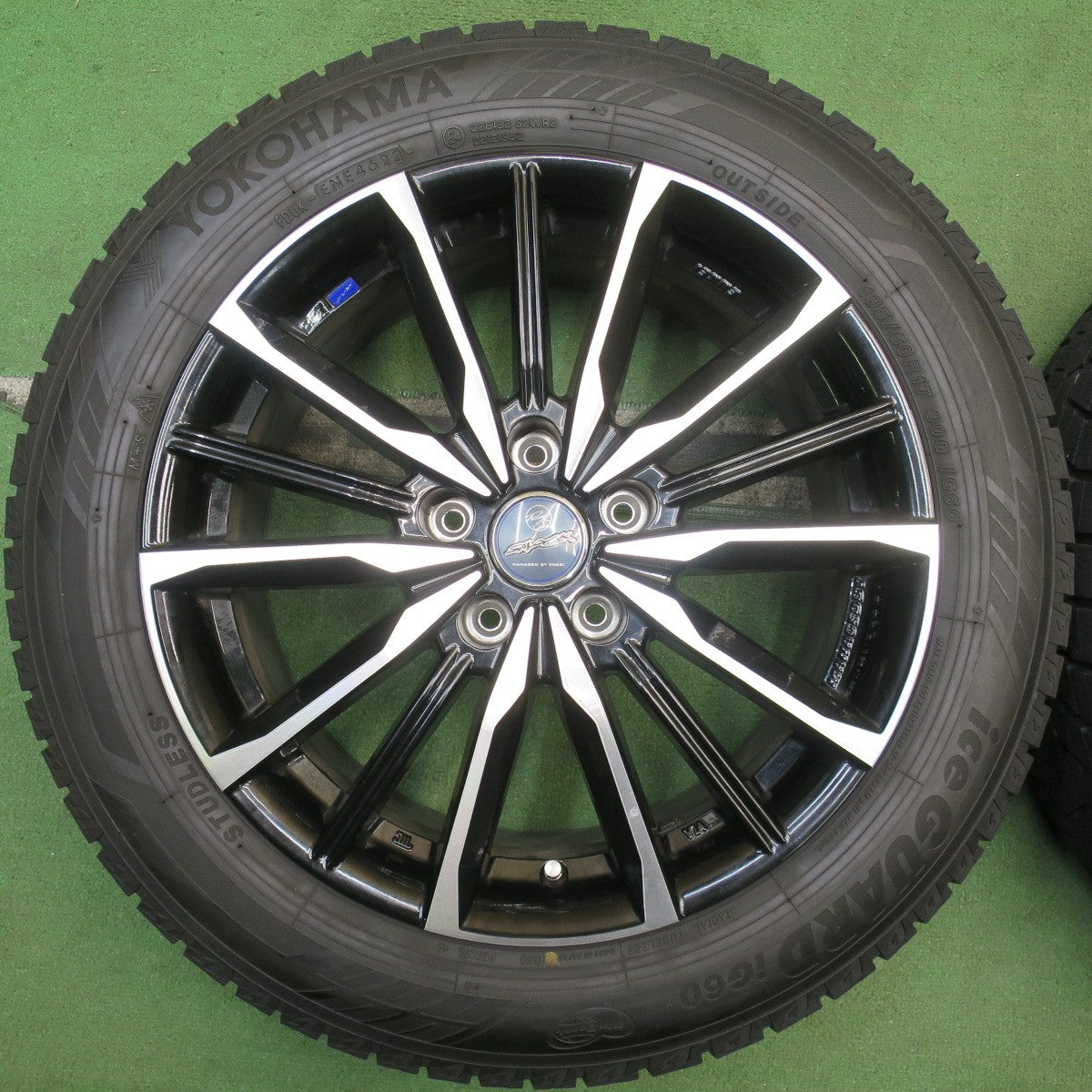 バリ溝!23年!キレイ!9.5分以上★スタッドレス 195/60R17 ヨコハマ アイスガード iG60 SMACK ENKEI スマック エンケイ 17インチ PCD114.3/5H★5100103NJス