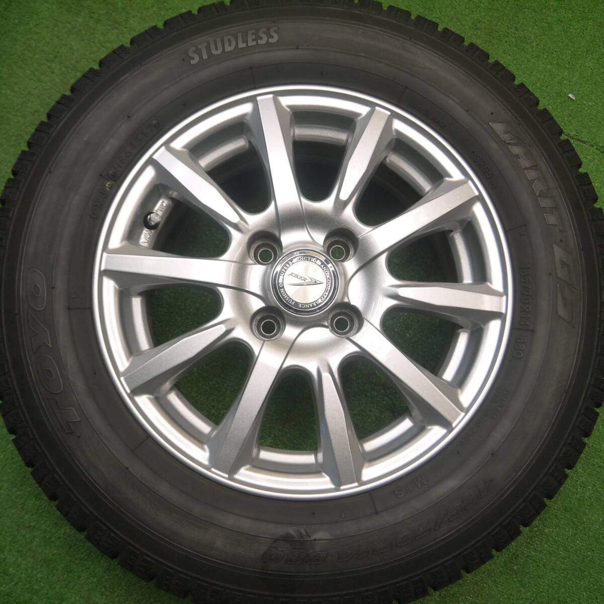 バリ溝!キレイ!9.5分★スタッドレス 185/70R14 トーヨー ガリット G5 JOKER ジョーカー 14インチ PCD100/4H★4112702Hス