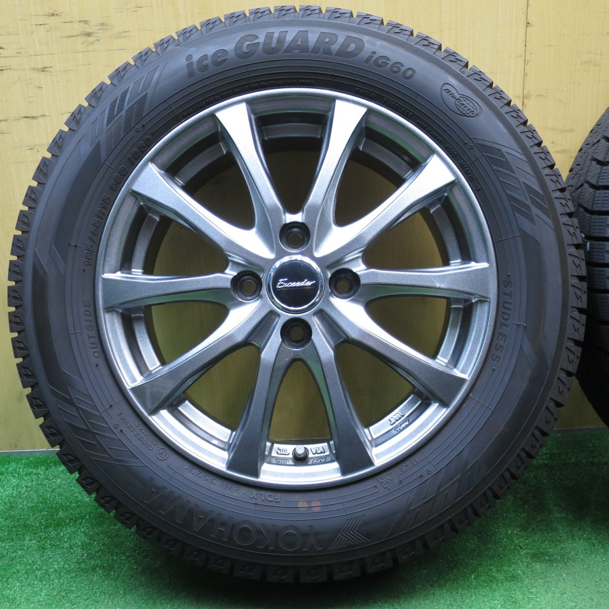 バリ溝!23年!キレイ!9.5分★スタッドレス 185/65R15 ヨコハマ アイスガード iG60 Exceeder エクシーダー 15インチ PCD100/4H★5051902NJス