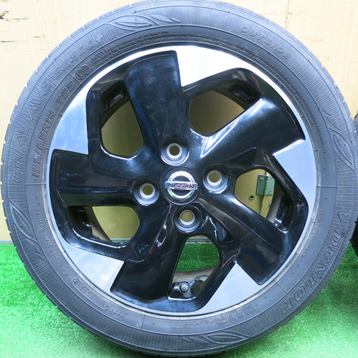 キレイ!21年★日産 ルークス 純正 155/65R14 ダンロップ エナセーブ EC300+ 14インチ PCD100/4H★5062807HAノ