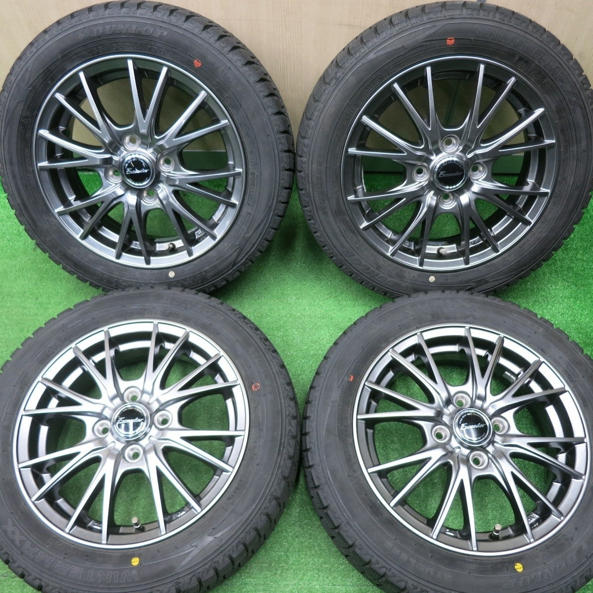 21年!★スタッドレス 155/65R14 ダンロップ ウインターマックス WM02 Exceeder エクシーダー 14インチ PCD100/4H★4121104NJス