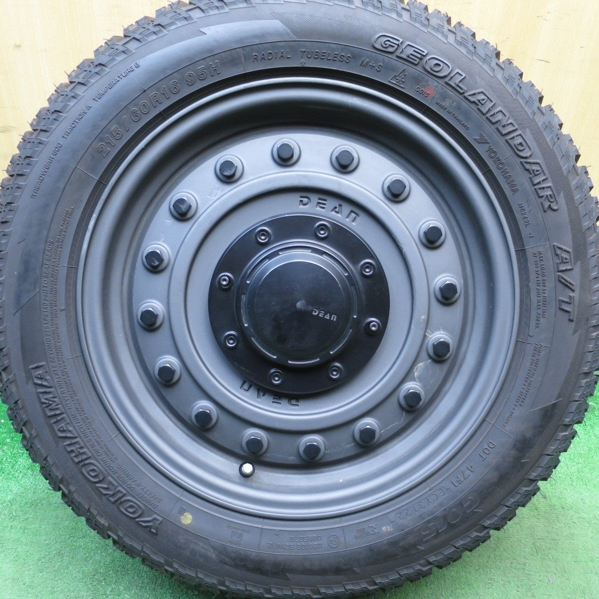 バリ溝 綺麗 9.5分 1本★DEAN COLORADO 215/60R16 ヨコハマ A/T G015 ディーン コロラド PCD112 120/5H マルチ★5031103Hノ