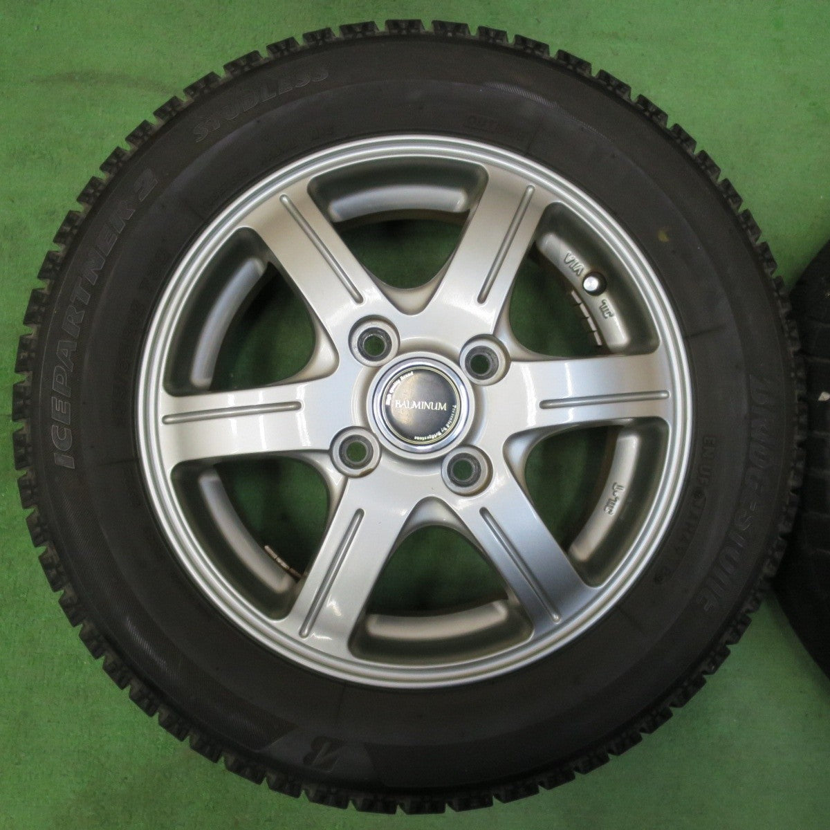 キレイ★スタッドレス 155/65R13 ブリヂストン アイスパートナー2 BALMINUM バルミナ 13インチ PCD100/4H★5010402イス