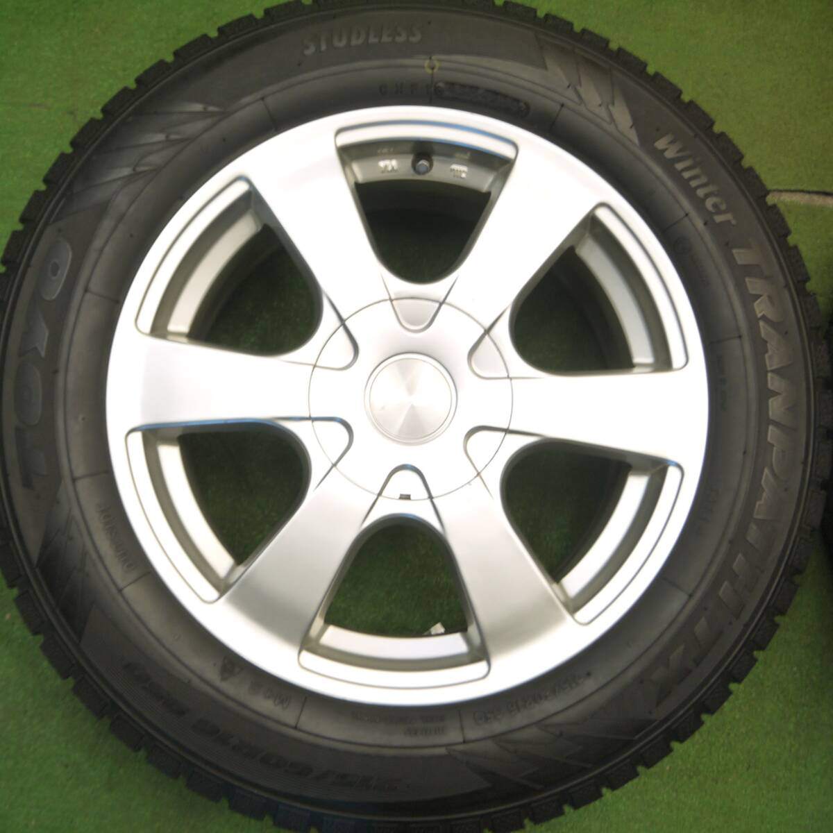 バリ溝!9.5分★スタッドレス 215/60R16 トーヨー ウインター トランパス TX Spacious 社外 アルミ 16インチ PCD100 114.3/5H マルチ★5012908Hス
