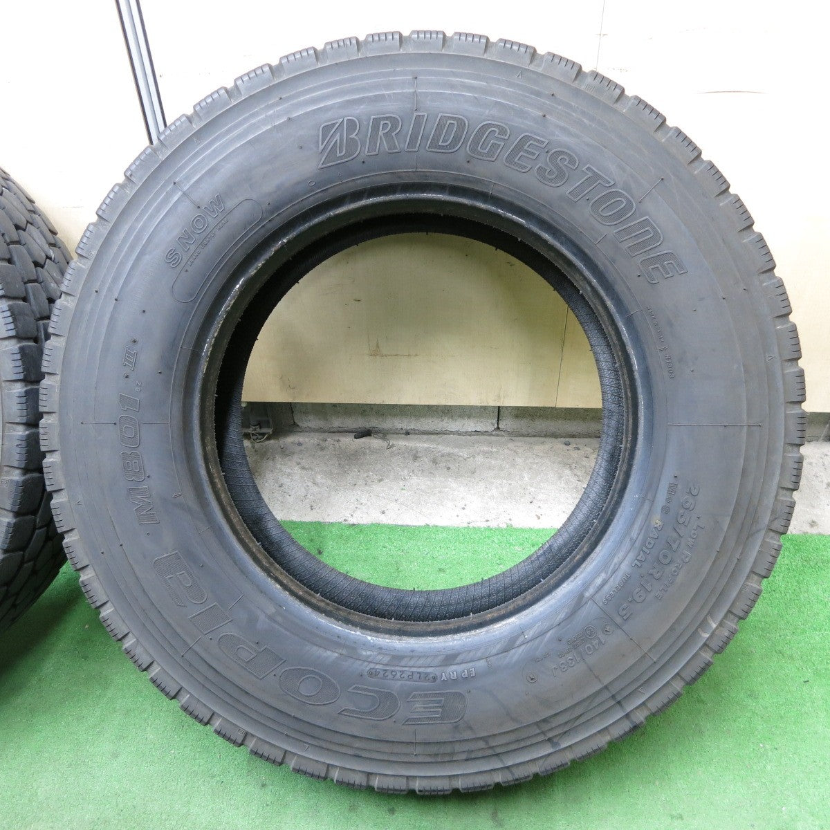 バリ溝!24年!9分★トラック タイヤ 265/70R19.5 140/138J ブリヂストン エコピア M801Ⅱ ミックス オールシーズン 19.5インチ★5122902ナスタ