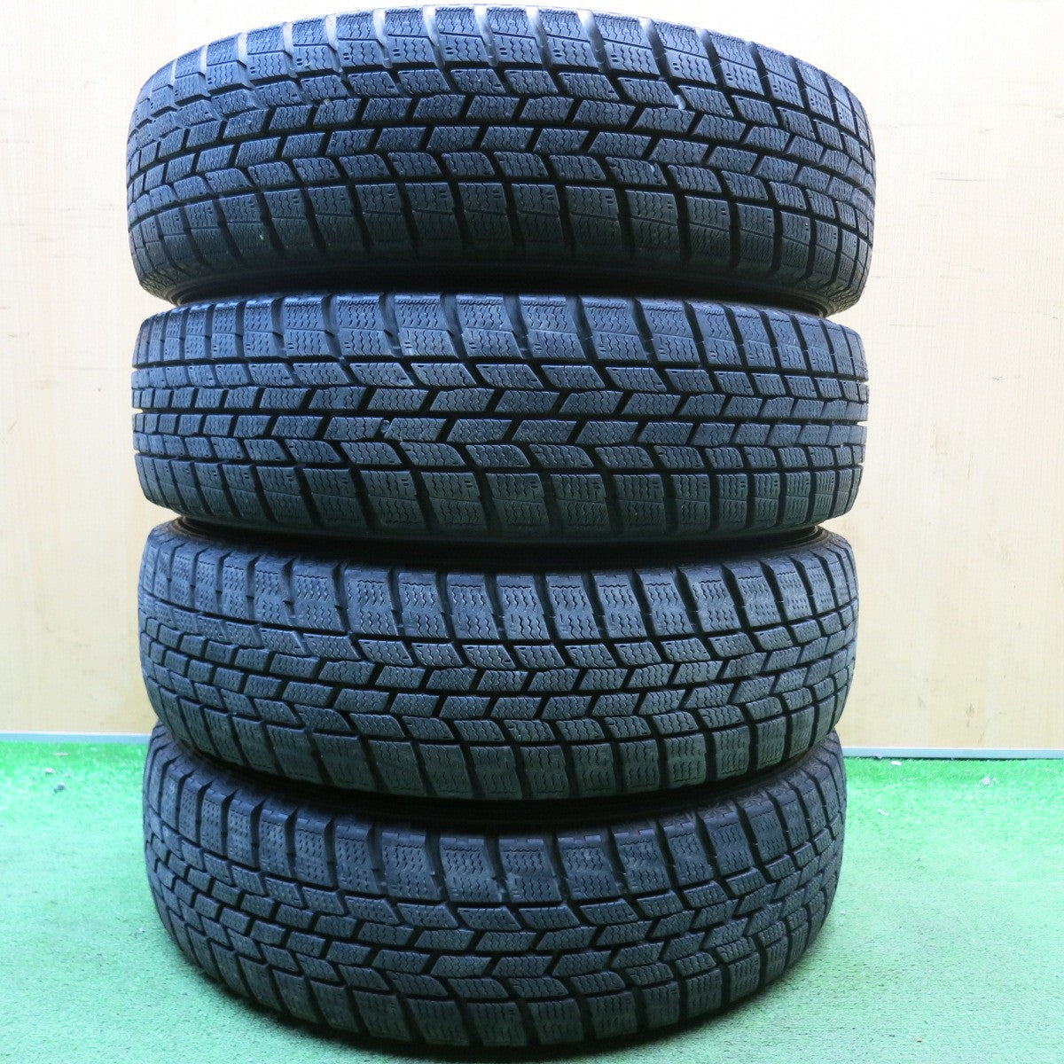 超バリ溝!ほぼ10分★スタッドレス 155/65R14 グッドイヤー アイスナビ6 社外 アルミ 14インチ PCD100/4H★6050508HAス