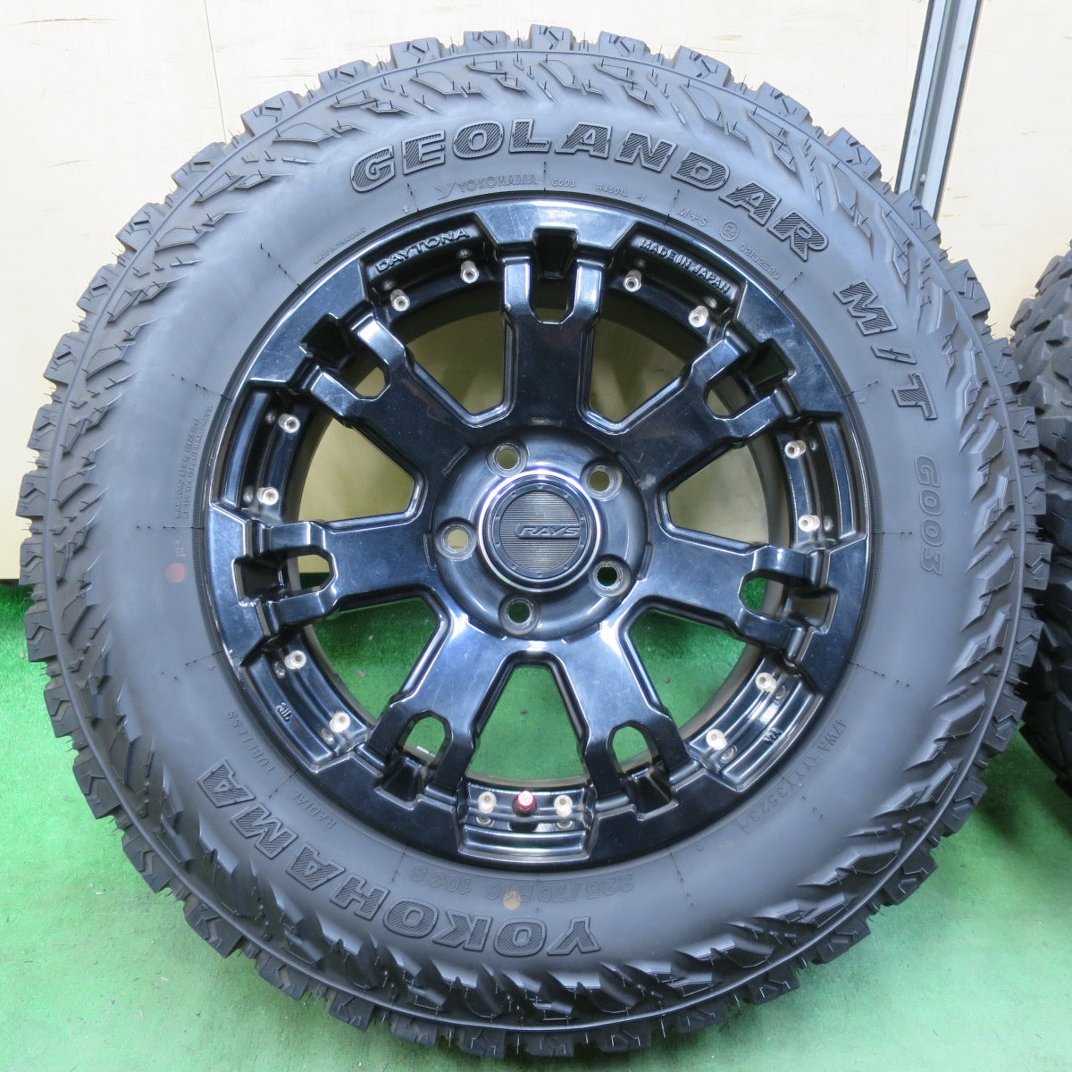 バリ溝!23年!9分★RAYS DAYTONA FDX-F7 225/70R16 ヨコハマ ジオランダー M/T G003 レイズ デイトナ 16インチ PCD114.3/5H★5042103イノ
