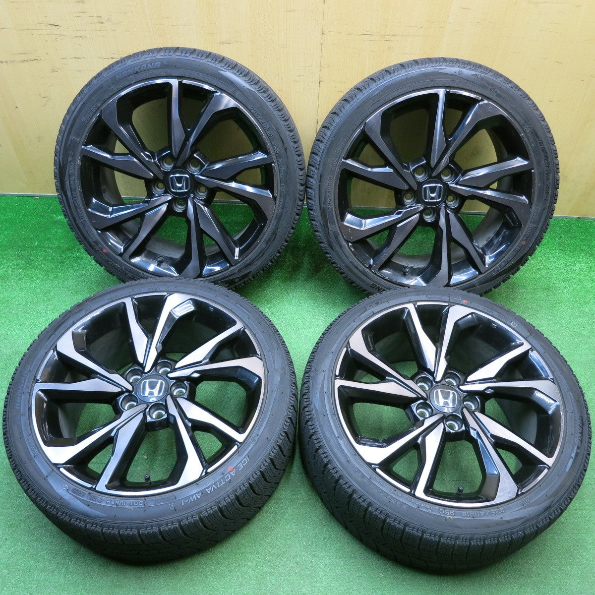 バリ溝!23年!9.5分★ホンダ FK7 シビック 純正 235/40R18 スタッドレス ナンカン アイスアクティバ AW-1 18インチ PCD114.3/5H★5121406HAス