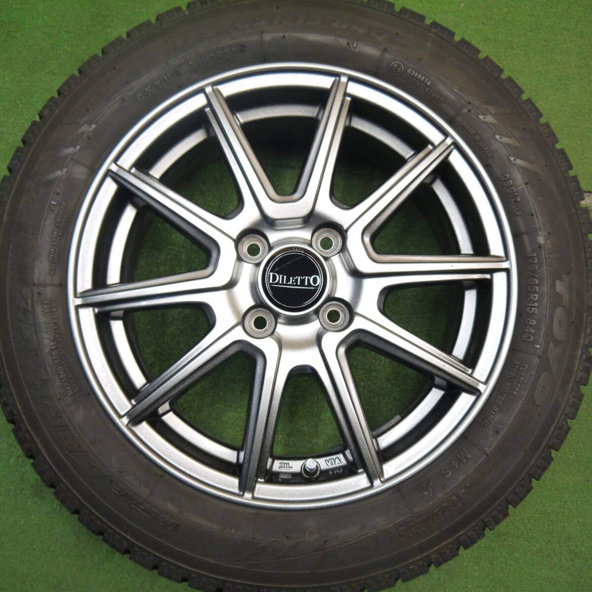バリ溝!22年!キレイ!8.5分★スタッドレス 175/65R15 トーヨー オブザーブ ガリット GIZ DILETTO ディレット 15インチ PCD100/4H★5040701Hス