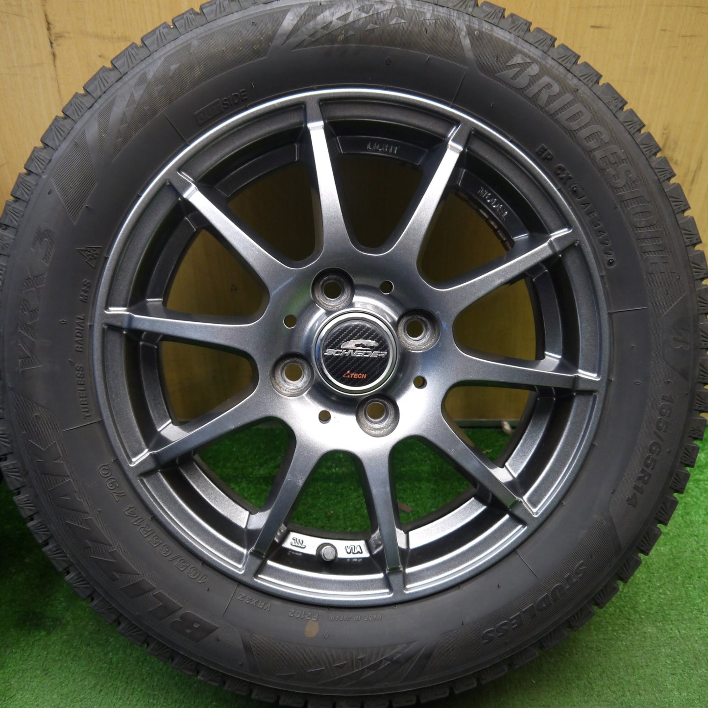 4本価格!22年★スタッドレス 165/65R14 ブリヂストン ブリザック VRX3 SCHNEIDER シュナイダー 14インチ ソリオ ハスラー 等 PCD100/4H★5041603Hス