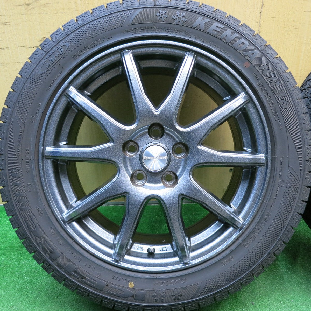バリ溝!21年!キレイ!8.5分★インプレッサ 等 205/55R16 スタッドレス ケンダ KR36 アイステック ネオ Humanline ヒューマンライン 16インチ PCD100/5H★5050310HAス