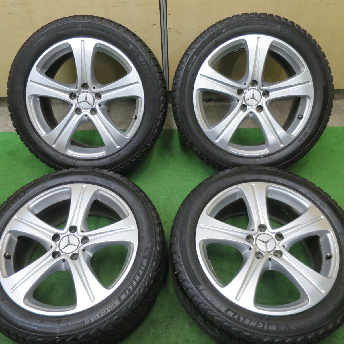 キレイ!21年★ベンツ Eクラス W213 純正 245/45R18 スタッドレス ミシュラン X-ICE SNOW 18インチ PCD112/5H★5062901TTス