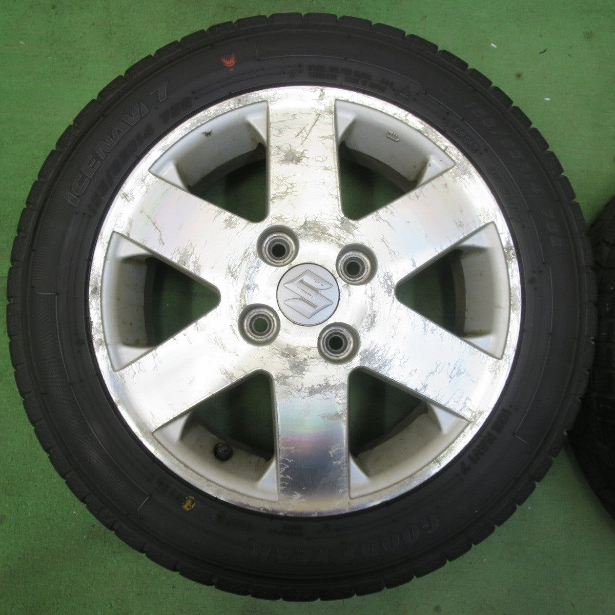 4本価格!23年★スズキ ワゴンR 純正 155/65R14 スタッドレス グッドイヤー アイスナビ7 ヨコハマ アイスガード iG60 14インチ PCD100/4H★5063010イス