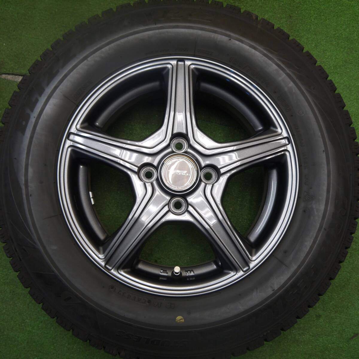 バリ溝!21年!キレイ!8.5分★スタッドレス 185/70R14 ブリヂストン ブリザック VRX2 TOPRUN トップラン 14インチ PCD100/4H★5032407Hス