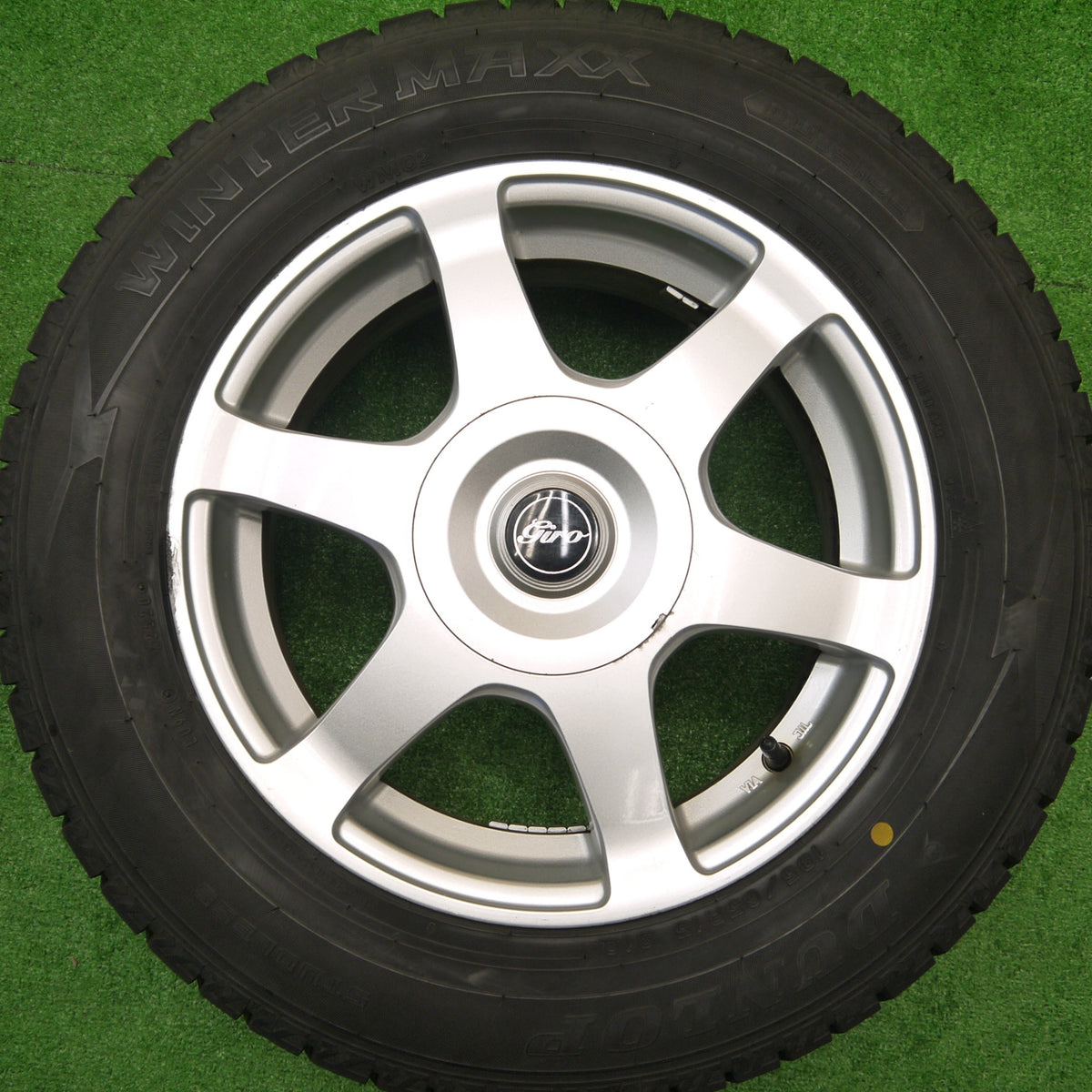 バリ溝!9.5分★スタッドレス 195/65R15 ダンロップ ウインターマックス WM02 giro ギロ 15インチ PCD100 114.3/5H マルチ★5101506Hス