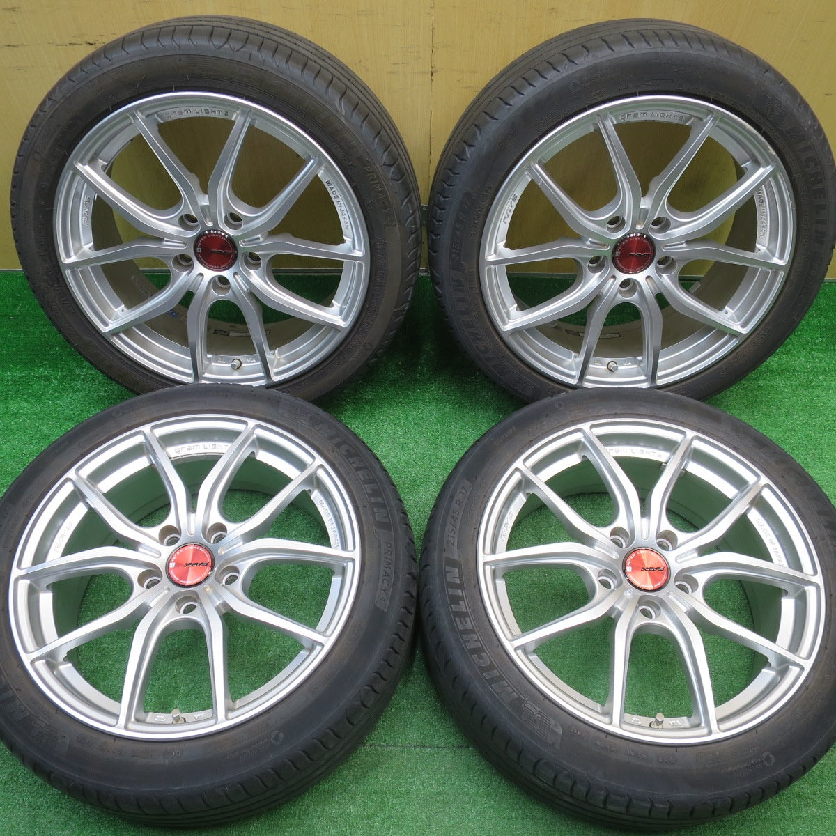 バリ溝!23年!キレイ!9分★RAYS 57 gram LIGHTS GL-57FXX 215/45R17 ミシュラン プライマシー4 レイズ グラムライツ 17インチ PCD114.3/5H★5102404NJノ
