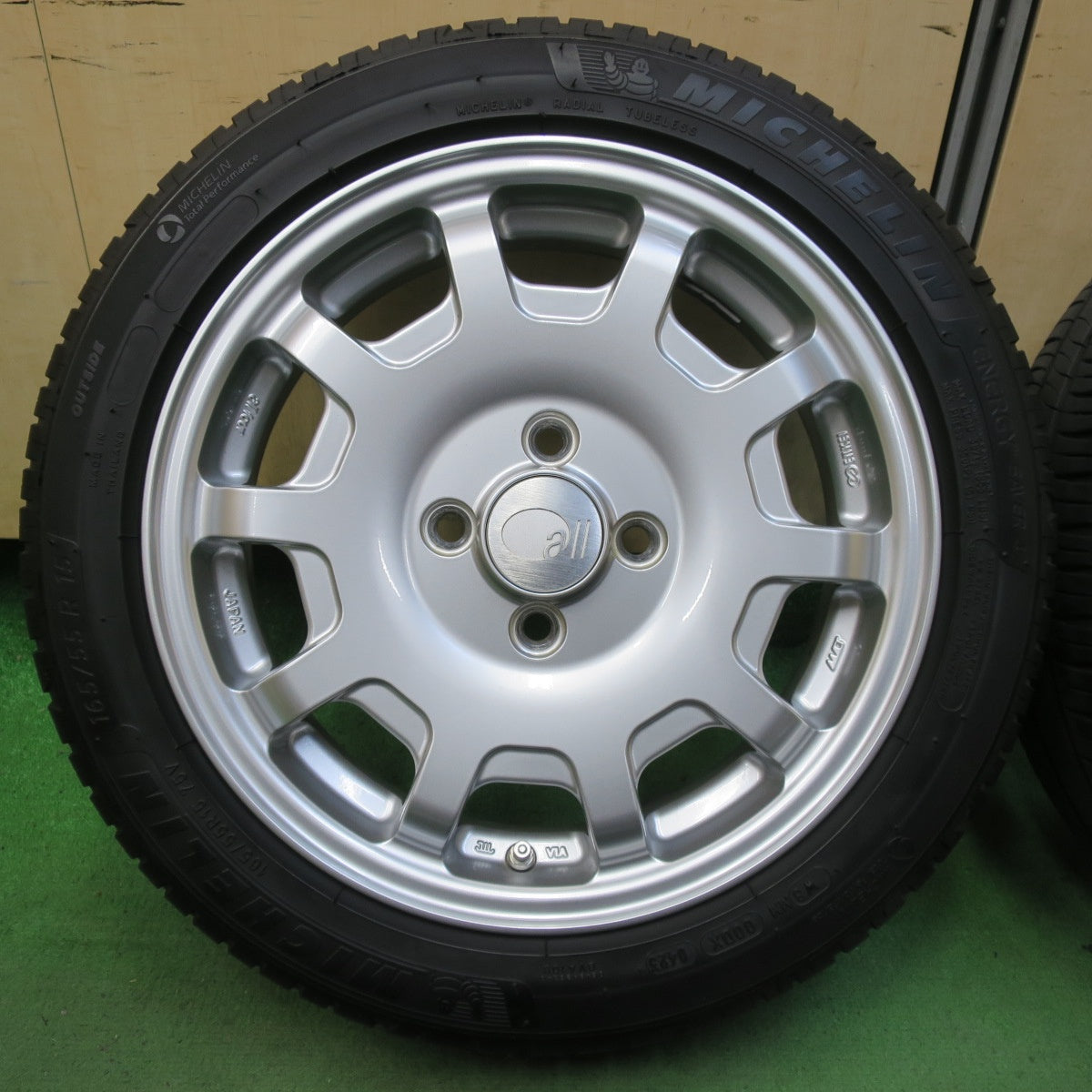 バリ溝!24年!キレイ!8.5分★ENKEI all four KCR 165/55R15 ミシュラン エナジーセイバー4 ハスラー 等 軽サイズ 15インチ エンケイ PCD100/4H★5052204イノ