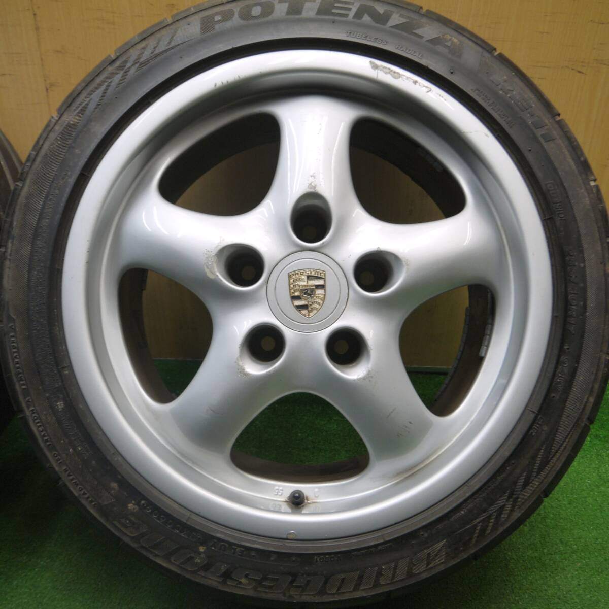 バリ溝!9分★ポルシェ 911 純正 205/45R17 255/40R17 ブリヂストン ポテンザ RE-11 17インチ PCD130/5H★4121802Hノ